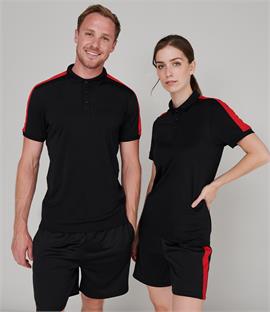 CLEARANCE - Finden and Hales Unisex Contrast Panel Pique Polo Shirt